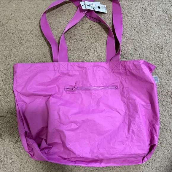 Hello Kitty Tan Tote with Pink Straps and Purple Shell Accents - Picture 4 of 4